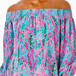 - Maryellen Off-The-Shoulder Top - Multi Seaweed Samba.